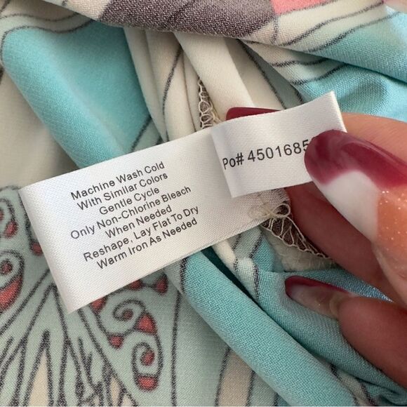 Boston Proper Multicolored Print Side Slits Maxi Dress Size 0 - Picture 16 of 16